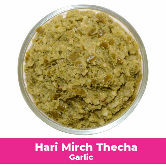 Hari Mirch Thecha (Garlic)
