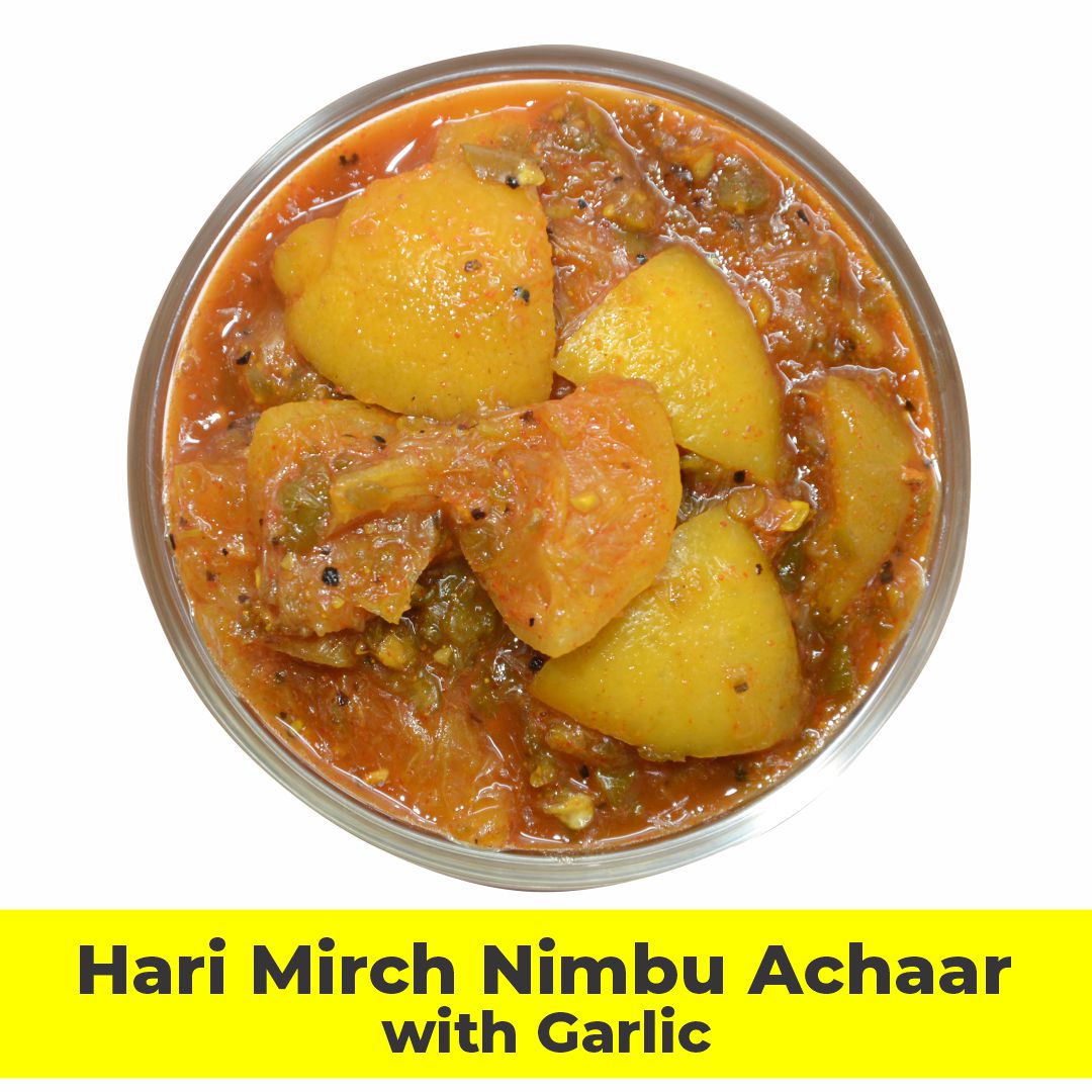 Hari Mirch Nimbu Achaar (Garlic)