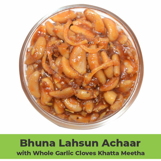 Bhuna Lahsun Achaar With Whole Garlic Cloves Khatta Meetha