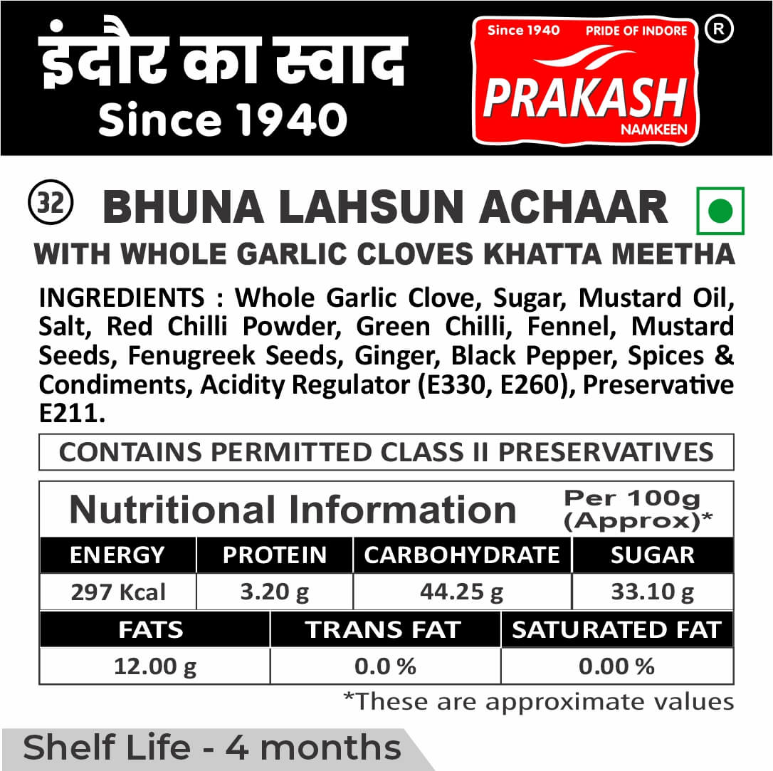 Bhuna Lahsun Achaar With Whole Garlic Cloves Khatta Meetha