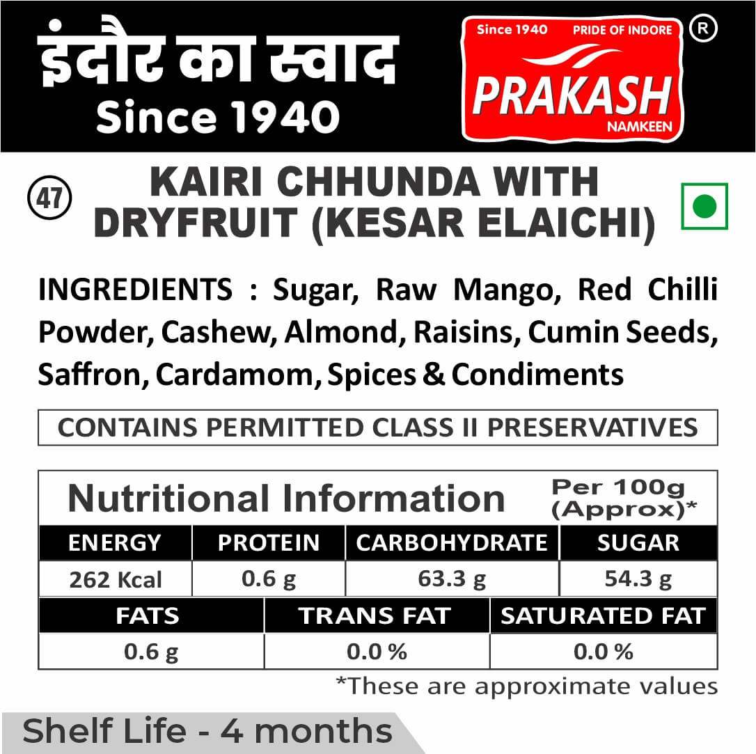 Kairi Chhunda with Dryfruits (Kesar Elaichi)